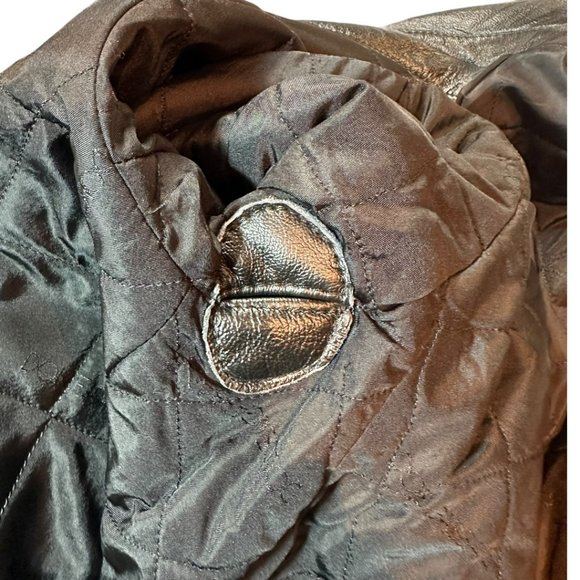 DOLCE & GABBANA MEN'S BLACK LEATHER PEACOAT JACKET / SZ 46 (LARGE) - Picture 13 of 15